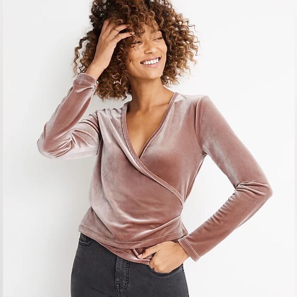MADEWELL Velvet Ballet Wrap Top